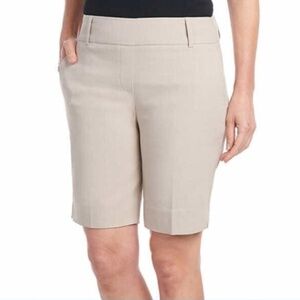 Hilary Radley Womens Midweight Mid Rise Pull On Bermuda Short color sand size S